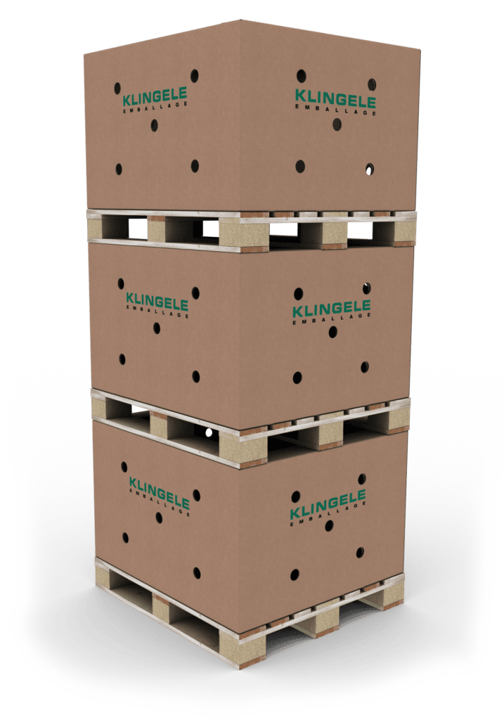 Generic boxes prepared to withstand high percentages of humidity and up to 360 kg.
